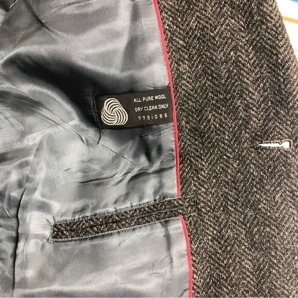 Vintage Lord & Taylor Gray Black All Pure Wool Jacket - Picture 5 of 12